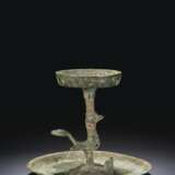 A BRONZE OIL LAMP - photo 1