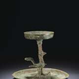 A BRONZE OIL LAMP - photo 2