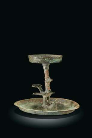 A BRONZE OIL LAMP - photo 3