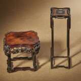 TWO MINIATURE HARDWOOD STANDS - photo 1