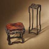 TWO MINIATURE HARDWOOD STANDS - photo 2