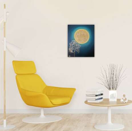 Design Painting “Full moon”, Acrylic paint, авторский, интерьерная живопись, Russia, 2021 - photo 1