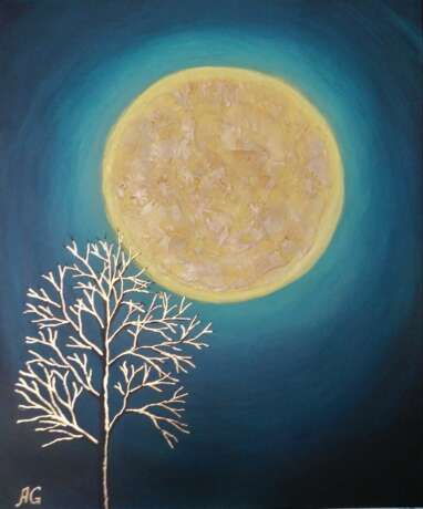 Design Painting “Full moon”, Acrylic paint, авторский, интерьерная живопись, Russia, 2021 - photo 4
