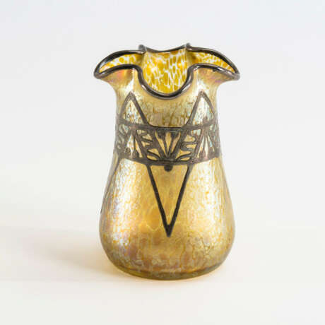 Jugendstil-Vase mit Silberoverlay - Foto 1