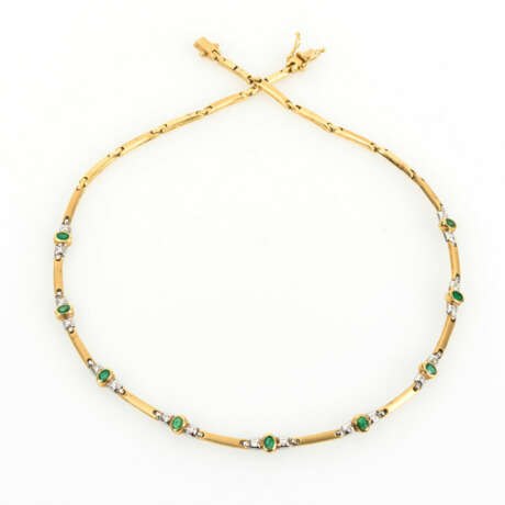 Halskette mit Smaragden und Brillanten - Foto 1