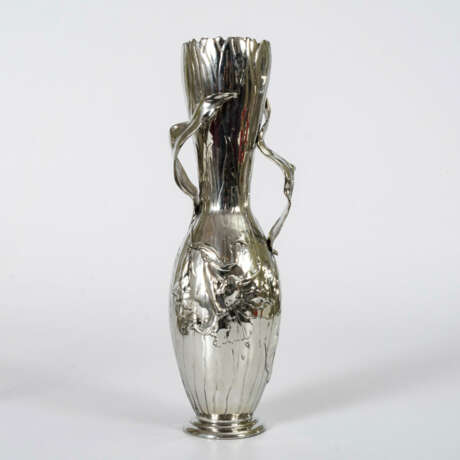 Vase und Henkelschale Jugendstil-Silberzinn - photo 2