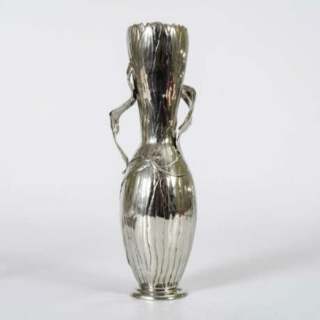 Vase und Henkelschale Jugendstil-Silberzinn - photo 3