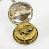 Große silberne Taschenuhr mit Uhrenkette - Foto 3