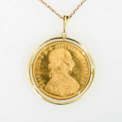 4 Ducaten Gold-Münze Franz Joseph in Kettenfassung