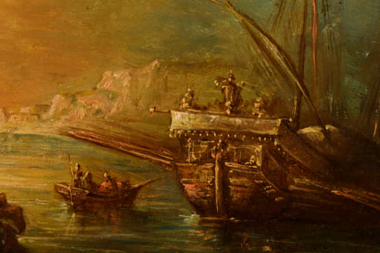 Altmeister 17. 18. Jahrhundert.: Galeeren im Hafen - фото 2