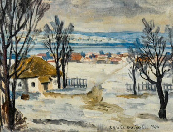 Russischer Maler: Winterlandschaft - photo 1