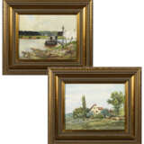 Zwei Gemälde mit Gehöft und Bootshaus - фото 1