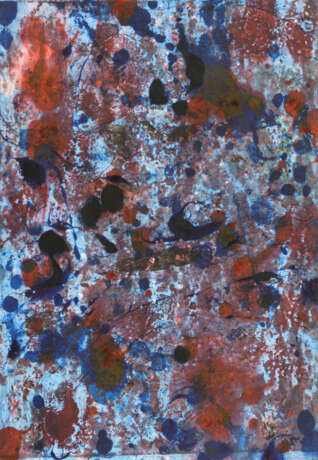 Blau-rot-türkise Abstraktion - Foto 1