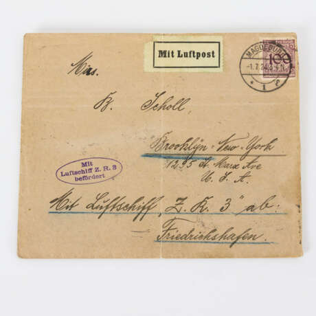 Briefkuvert "Zeppelinbrief" von 1924 - photo 1