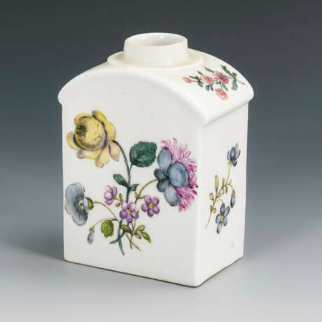 Teedose mit Holzschnittblumen - photo 2