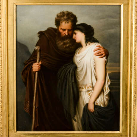 Porzellangemälde: Oedipus und Antigone - photo 2