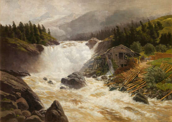 Kopie nach Eckenbrecher, Themistokles (1842 Athen - 1921 Goslar)" Wasserfall in Norwegen" - photo 1