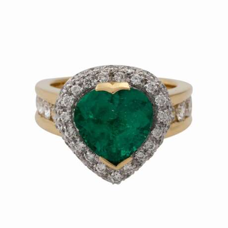 Ring mit kolumbianischen Smaragd ca. 3,74 ct, - фото 2