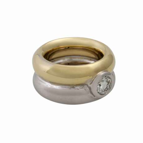 Massiver Ring mit Brillant ca. 0,90 ct, - Foto 1