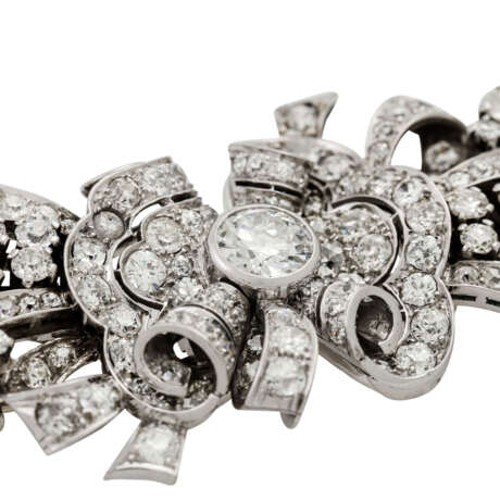 Art Deco Diamantbrosche (teilbar) ausgefasst mit Altschliffdiamant zusammen ca. 8,9 ct - фото 5