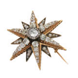 Brosche "Stern" mit zahlreichen Diamanten, - photo 3