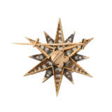 Brosche "Stern" mit zahlreichen Diamanten, - photo 4