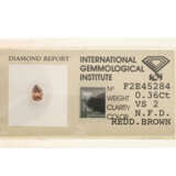 Loser Diamant Fancy Deep Reddish Brown, 0.36 ct, - фото 1