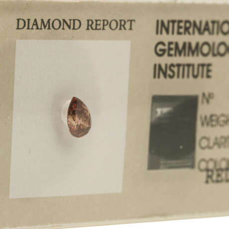 Loser Diamant Fancy Deep Reddish Brown, 0.36 ct, - фото 3