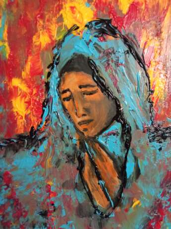 Painting “Prayer”, Canvas on the subframe, Acrylic paint, Impressionist, Azerbaijan, 2021 - photo 2
