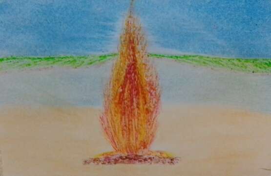 Painting “Fire of life”, Canvas, Mixed media, Russia, 2021 - photo 1