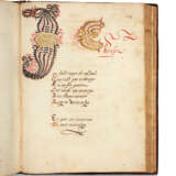 RONSARD, Pierre de (1524-1585) et alii. Chansons d’amour. Anthologie manuscrite, richement orn&#233;e. Manuscrit anonyme, dat&#233; 1575 (au feuillet 27v). - Foto 2