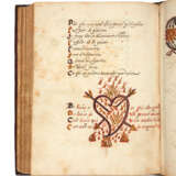 RONSARD, Pierre de (1524-1585) et alii. Chansons d’amour. Anthologie manuscrite, richement orn&#233;e. Manuscrit anonyme, dat&#233; 1575 (au feuillet 27v). - Foto 4