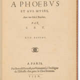 PASSERAT, Jean (1534-1602). L’A-Dieu a Phoebus et aus muses, Avec une Ode &#224; Bacchus. Paris : Benoist Prevost, 1559. - фото 1