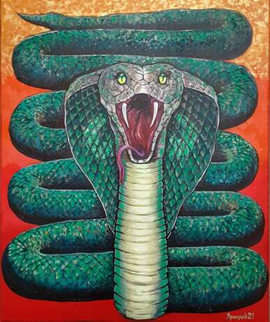 Design Painting “Cobra”, Canvas on the subframe, Lacquer, Symbolism, Fantasy, Russia, 2021 - photo 1