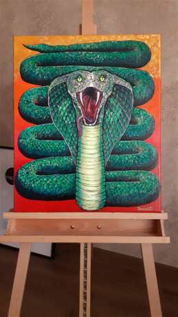 Design Painting “Cobra”, Canvas on the subframe, Lacquer, Symbolism, Fantasy, Russia, 2021 - photo 2