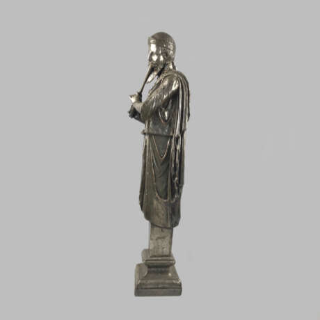 Statuette “Bronze Playing the flute. 19th century copy of a Roman (Greek) marble statue”, Unknown artist, Bronze, Engraving - photo 2