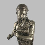 Statuette “Bronze Playing the flute. 19th century copy of a Roman (Greek) marble statue”, Unknown artist, Bronze, Engraving - photo 5