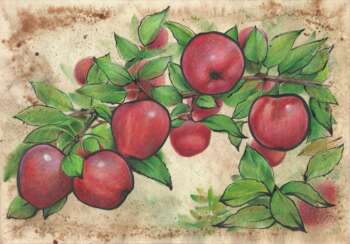 Bulk apples. 2021 Handmade. Author - Natalia Mishareva