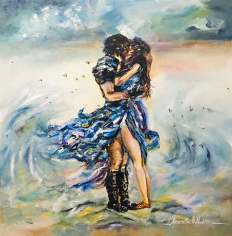 Painting “Kiss”, Canvas on the subframe, Oil paint, Impressionist, Ukraine, 2020 - photo 1