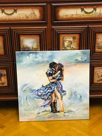 Painting “Kiss”, Canvas on the subframe, Oil paint, Impressionist, Ukraine, 2020 - photo 2