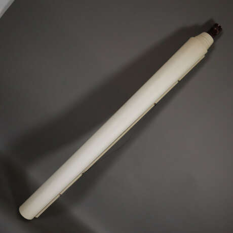 Chinesisches Rollbild – Bambus, Tusche und Farbe auf Papier, ca. 119 x 67,5cm, als Rollbild aufgezogen, Textilumrandung, Knitterspuren - photo 5