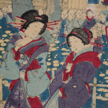 Japanischer Farbholzschnitt 19. Jahrhundert. - Foto 4