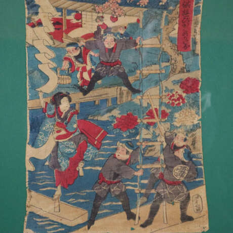 Japanischer Farbholzschnitt 19. Jahrhundert. - photo 2