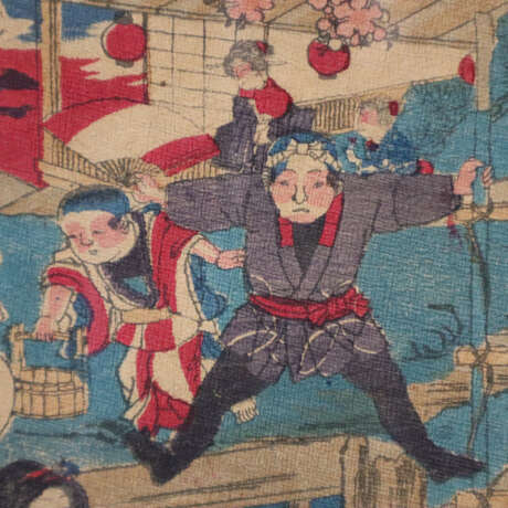 Japanischer Farbholzschnitt 19. Jahrhundert. - Foto 3