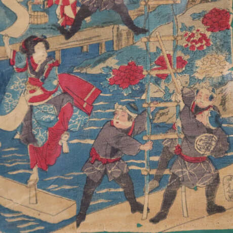 Japanischer Farbholzschnitt 19. Jahrhundert. - Foto 4