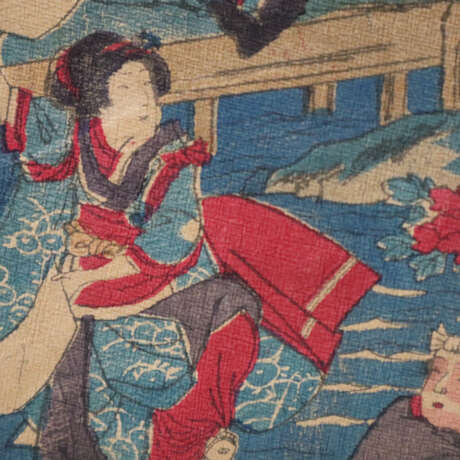 Japanischer Farbholzschnitt 19. Jahrhundert. - photo 5