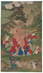 A RARE PAINTING OF THE PATRON, HVASHANG