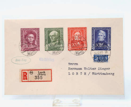 BRD - 1949, Helfer der Menschheit, FDC, - photo 1