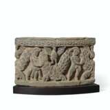 A GRAY SCHIST RELIEF DEPICTING GARLAND BEARERS - фото 1