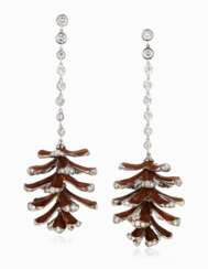 MICHELE DELLA VALLE DIAMOND AND ENAMEL EARRINGS